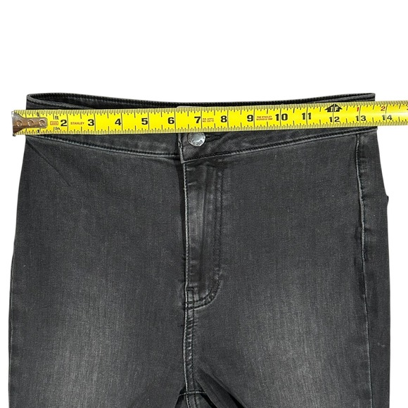 Free People Black Charcoal Grey High Rise Bell Bottom Flare Jeans 27 Retro 70s - Picture 7 of 16